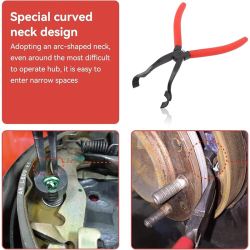 Drum Brake Hold Down Spring Pliers, Drum Brake Spring Tool Universal Fit Remover Tool Integral  Design 2