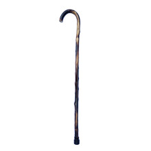 35 Inch Wooden Walking Cane with Ergonomic Curved Handle, NonSlip Rubber Tip, Lightweight Walnut Finish