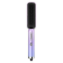 (Purple) Hair Straightener Lazy Wireless Hair Straightener Comb Electric Mini Curler Hair Straightener Dual-use Home Styling Tool