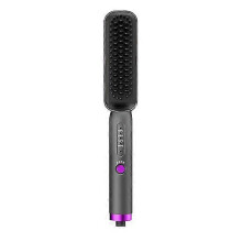 (Black) Hair Straightener Lazy Wireless Hair Straightener Comb Electric Mini Curler Hair Straightener Dual-use Home Styling Tool