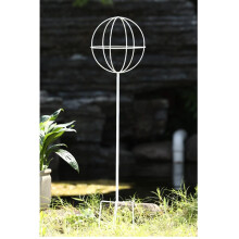 Rustproof Iron Plant Trellis and Decorative Lollipop Shape Stand for Vines Flowers Garden Outdoor White 33x125cm
