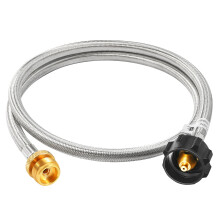 4FT Propane Hose Adapter 1lb to 20lb, Stainless Braided Extension for Grill, Griddle and Camping Stove