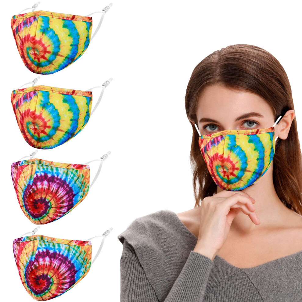 Reusable Face Mask for Women and Youth, Tie Dye Cotton, Adjustable Nose Wire, Breathable and Washable