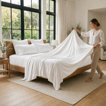 (White, King: (270 x 298)cm) 100% Egyptian Cotton Flat Sheet Bed Sheets Single Double King Super King Size