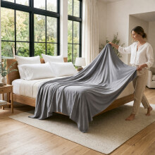 (Grey, King: (270 x 298)cm) 100% Egyptian Cotton Flat Sheet Bed Sheets Single Double King Super King Size