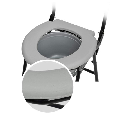 Foldable Commode Chair for Elderly with Backrest, Waterproof Seat, NonSlip Durable Steel Frame 2