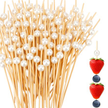 Bamboo Cocktail Picks 4.7 Inch White Toothpicks for Drinks and Appetizers 1000 PCS Bulk Party Supply