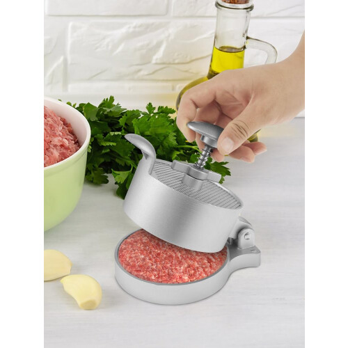 Burger Press Adjustable Thickness NonStick Hamburger Patty Maker with Handle and 100 Patty Papers 1