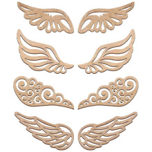 40 Pcs Angel Wings Wooden Wings Hollow-out Wood Chips Creative Diy Accessories For Crafts