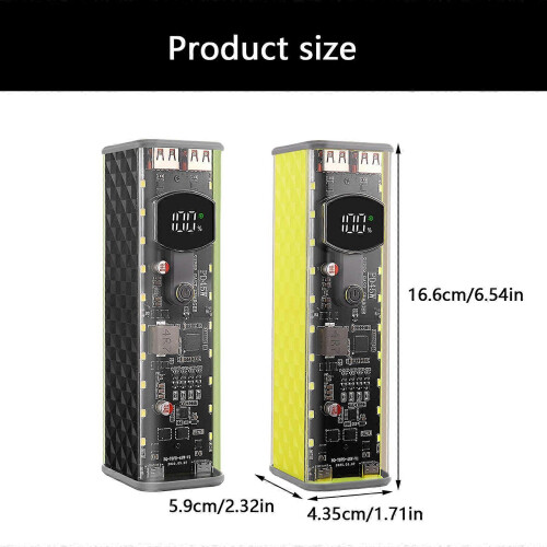 Modular 18650 Charging Case 8 Slot Plastic Housing USB Input Output Charging Support Suitable for Multiple Devices Black 2