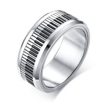 Piano Key Ring Stainless Steel Finger Ring Piano Key Jewelry Novelty Ring Decor
