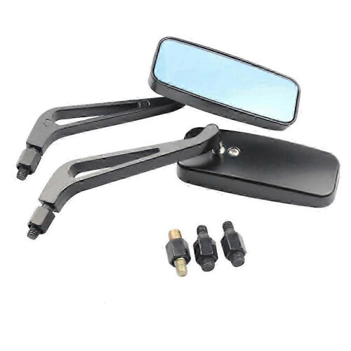 Motorcycle mirrors Compatible with Harley Breakout - Black rectangle 8mm 10mm 2