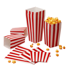 100 pieces popcorn bags, popcorn bags small popcorn boxes red and white
