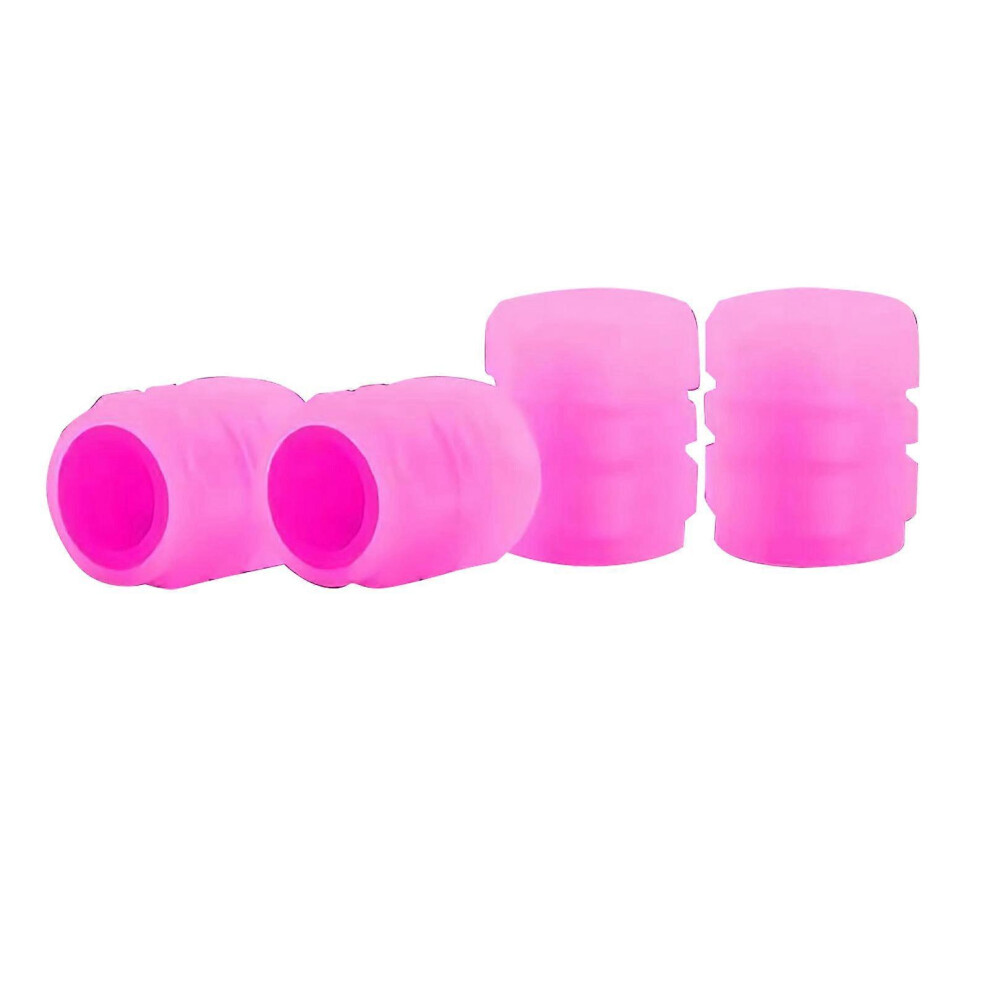 Luminous Tire Valve Cap Fluorescent Night Glowing Air Nozzle Tyre Valve Stem Cover For Car Bicycle Motorcycle Pink 6083684310805