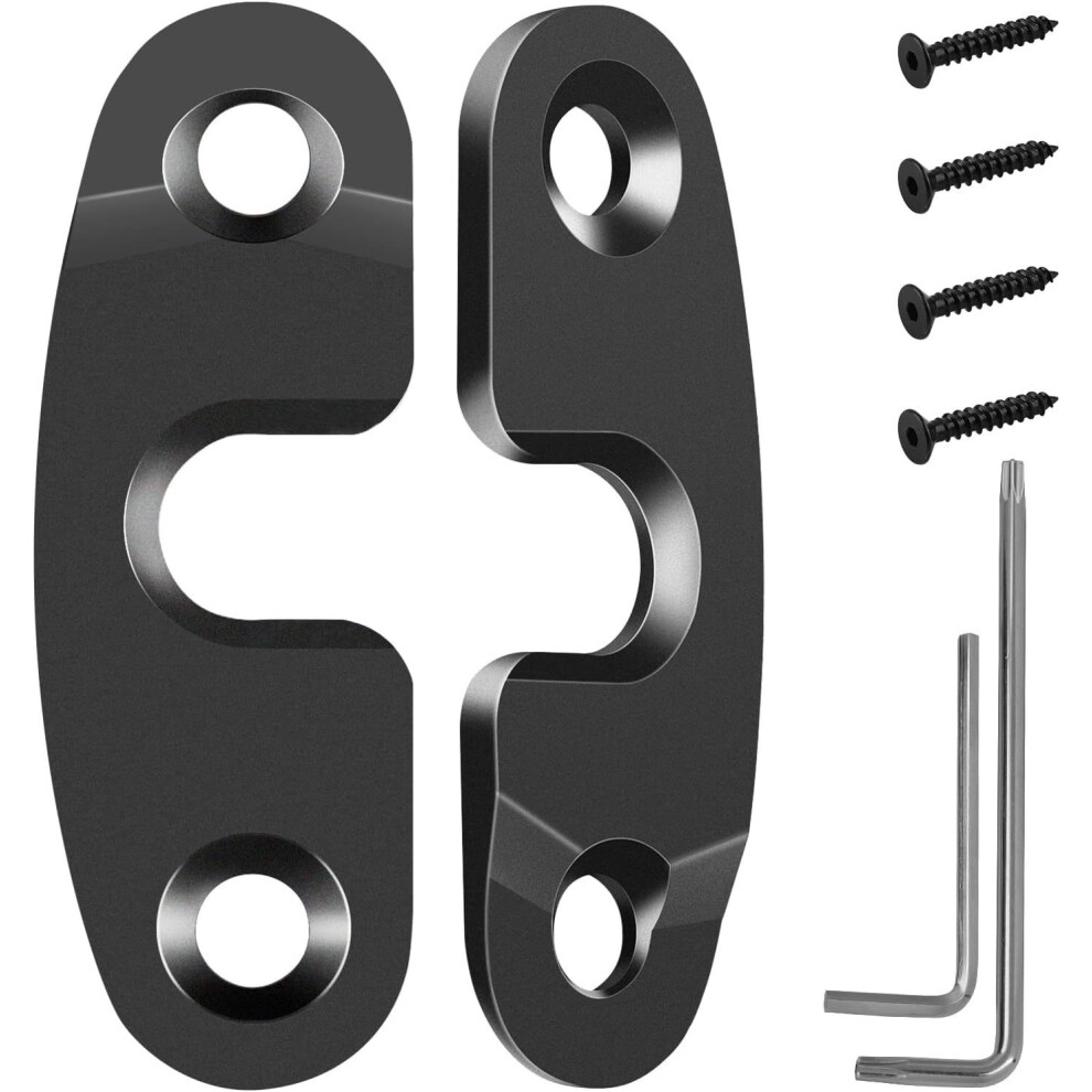 Compatible With Jeep Wrangler Sun Visor Clip Repair Kit, Aluminum Alloy Anodized Replacement For Jk Jl Black 6083684310591