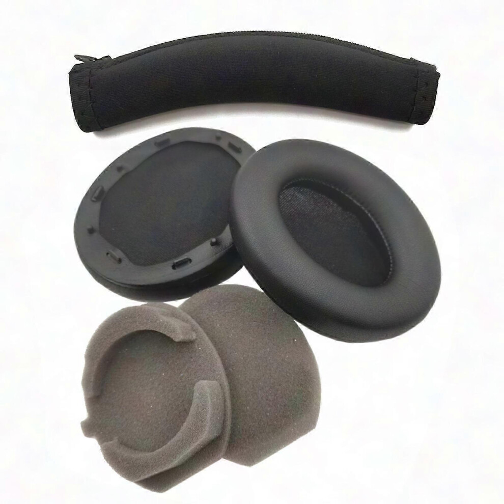 Compatible With Wh-1000Xm3 Replacement Ear Pads, Headband Cushion Black 6083684310386