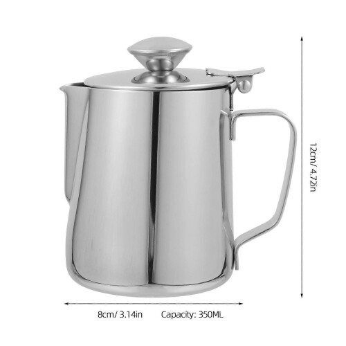 Small Jug With Lid Stainless Steel Milk Storage Cup For Kitchen Use 350Ml Size 1Pack 1