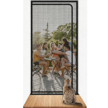 Lot de 2 portes moustiquaires robustes pour chats - Maille renforcée avec fermeture éclair pour portes et fenêtres (Noir)