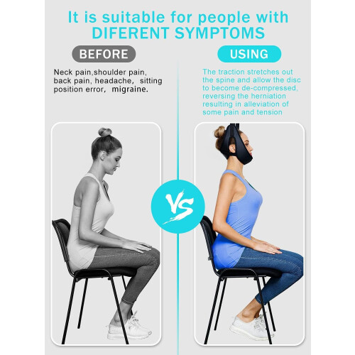 Cervical Traction Support - Portable Neck Device for Headache, Shoulder &amp; Back Discomfort 2