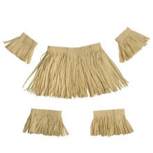 piezas de falda de hierba hawaiana, falda hawaiana, disfraz elegante para fiesta, papel de rafia