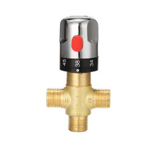 Thermostatic Mixing Valve,1/2 NPT Mixing Valve,Water Tempering Valve, Temperature Control Valve,Solid Brass &