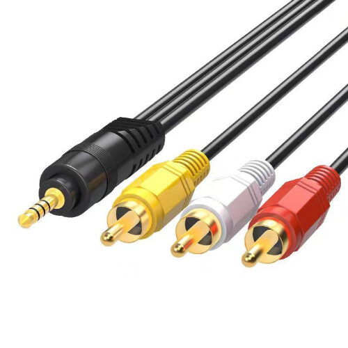 Καλώδιο εξόδου ήχου και βίντεο AV 3,5 mm σε 3RCA, καλώδιο Y8 αρσενικό 1/8 TRRS σε 3 RCA 1