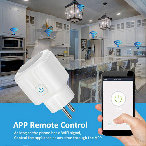 2x Tuya Smart Wifi Plug EU 20A Smart Socket with Power Monitering Energy Saving Timing Remote Control Smart Life EU Plug 2
