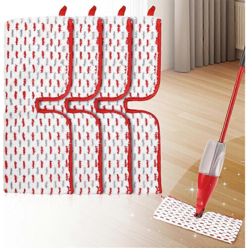 4 PCS Mop Pads Replacement Compatible with Vileda ProMist MAX, Reusable Double-Sided Cleaning Microfibre Spray Mop Pad Replacement 1