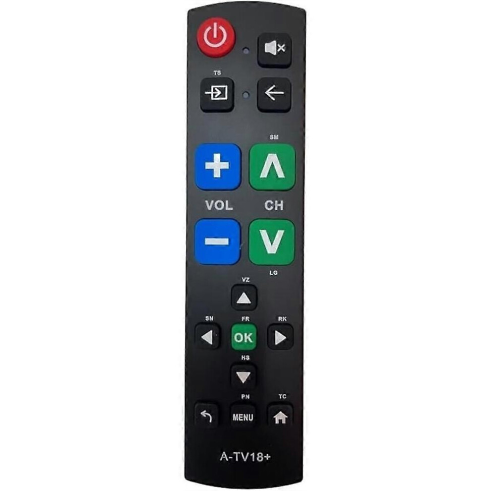 A-Tv18+ Universal Big Button Tv Remote For Seniors,Easy To Use And Set Up With Learning Functions Compatible With Major Tv Brands 6083684309335