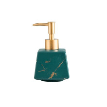 Luxury Green Ceramic Soap Dispenser with Durable Metal Pump for Bathroom and Kitchen 260ml