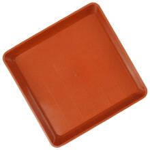 Red Brown Square Plant Saucer 11.7 x 11.7 x 2.0 cm, Durable Waterproof PP Flower Pot Tray for Indoor and Outdoor Use