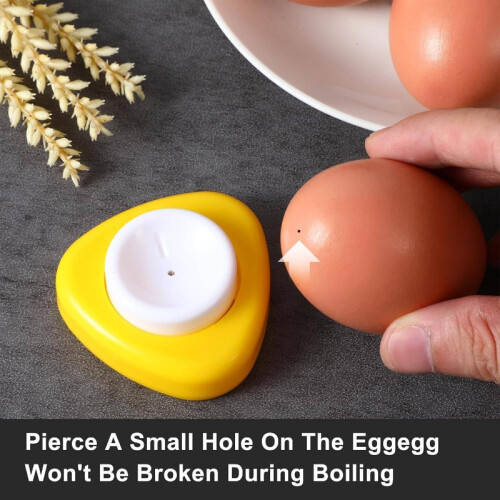 (2pcs) Egg Piercers with Safety Lock Base, Designed for Easy Peeling, Featuring Retractable Needles, Ideal for Boiled Eggs in 2