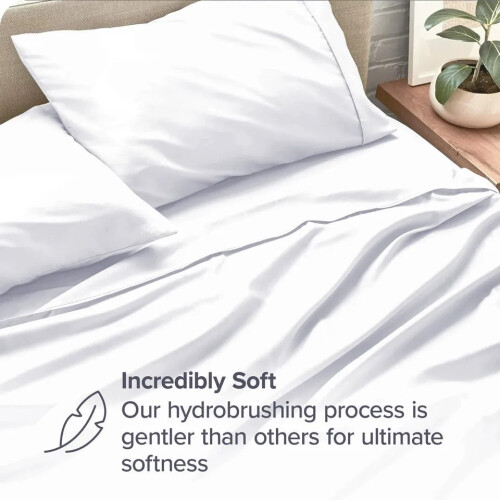 (Super King: 270 x 310 cm) Flat White Bed Sheets Single Double King & Super King Size Flat Sheets 1