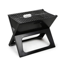 Portable Foldable Charcoal BBQ Grill with Triangular Stable Base, Compact Lightweight Outdoor Barbecue for Camping, Picnics, Patio, Black, 35 People