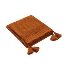 Chunky Knit Throw Blanket with Tassels Soft Warm Cozy Knitted Throw for Sofa and Bed