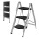 Folding Step Ladder 3 Step, Slim Design, Stainless Steel Frame 150kg Capacity, Space-Saving Foldable Step Stool for Kitchen Indoor & Outdoor Use 1