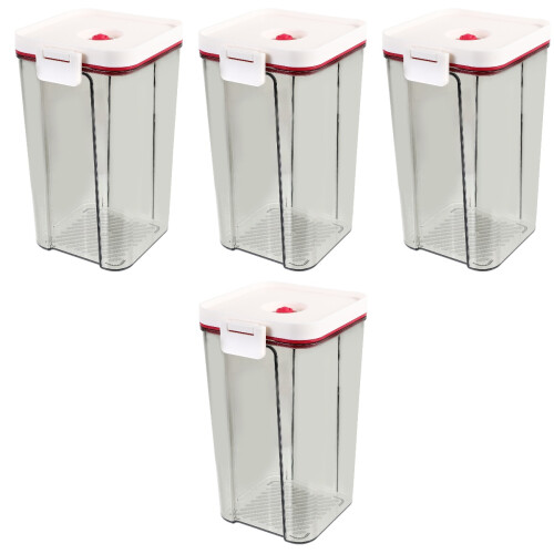4Pcs Plastic Canisters with Vacuum Lids Clear Tea Coffee Sugar Storage 1