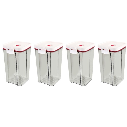 4Pcs Plastic Canisters with Vacuum Lids Clear Tea Coffee Sugar Storage 2