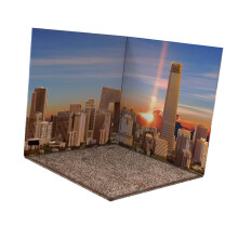 1/6 Scale City Scene Backdrop for Action Figures, Urban Display Background with Neutral Color