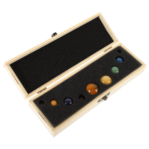 Solar System Model Educational Toy for Kids, Crystal Planet Figurine Set, STEM Learning Decor