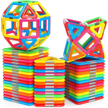 3D Magnetic Tiles – 40 PC Set for Ages 4-9 – STEM Toy – Great Gift for British Kids – Non-Toxic ABS