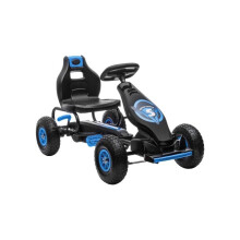 Kids Pedal Go Kart, with Adjustable Seat, Inflatable Tyres - Blue