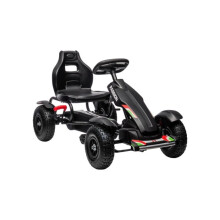 Metal Kids Pedal Go Kart with Adjustable Seat Inflatable Tyres Black