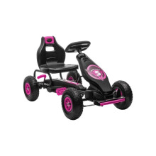 Kids Pedal Go Kart, with Adjustable Seat, Inflatable Tyres - Pink