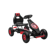 Kids Pedal Go Kart, with Adjustable Seat, Inflatable Tyres - Red