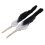 1 Pair Long Dance Fan 1.5m Gray & Black - Cloth 2