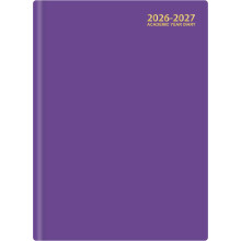 (Purple) Academic Diary 2026-2027 A5 Week to View Mid Year Hardback Casebound Organiser