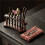PDQ Solid Wood Tea Set Accessories with National Style Pattern 4