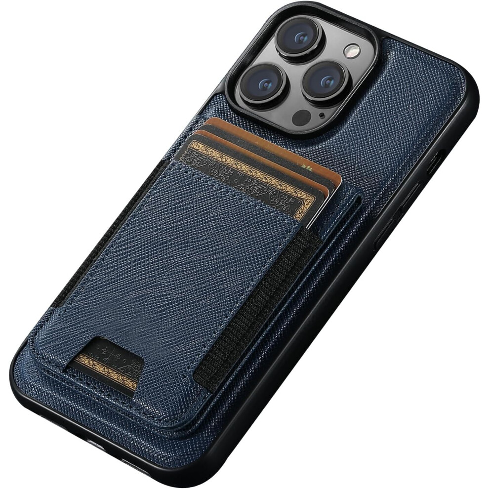 Magnetic Detachable Leather Wallet Case For Iphone 16 Pro Max, Card Holder Kickstand Cover, Blue 9771547737810