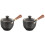 2Pcs Practical Black Ceramic Teapot Side Handle Filtered Tea Kettle 1